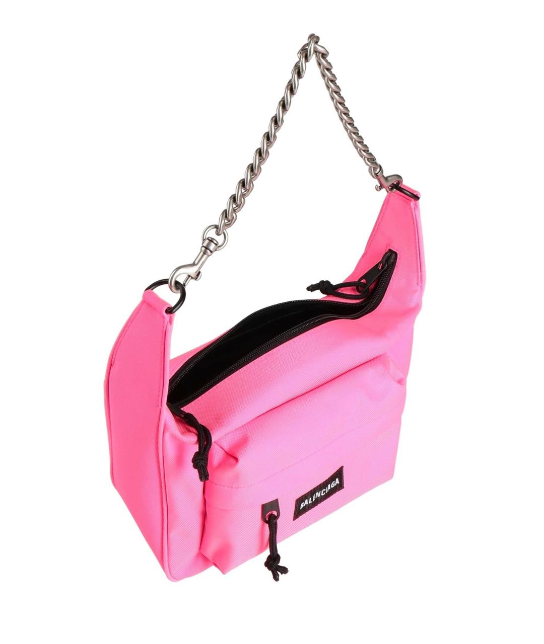 BALENCIAGA Розовая тканевая сумка через плечо, фото 2