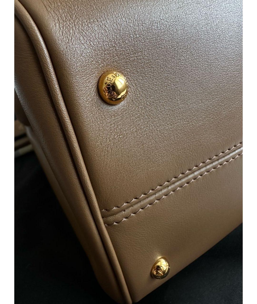 DOLCE&GABBANA Коричневая кожаная сумка с короткими ручками, фото 7