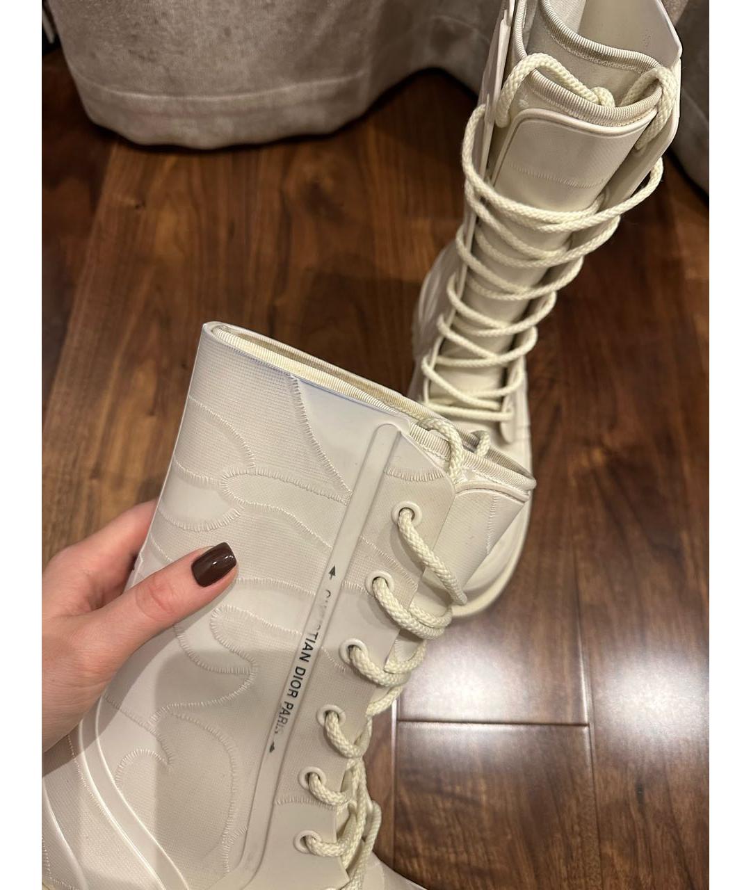 CHRISTIAN DIOR Бежевые резиновые сапоги, фото 5