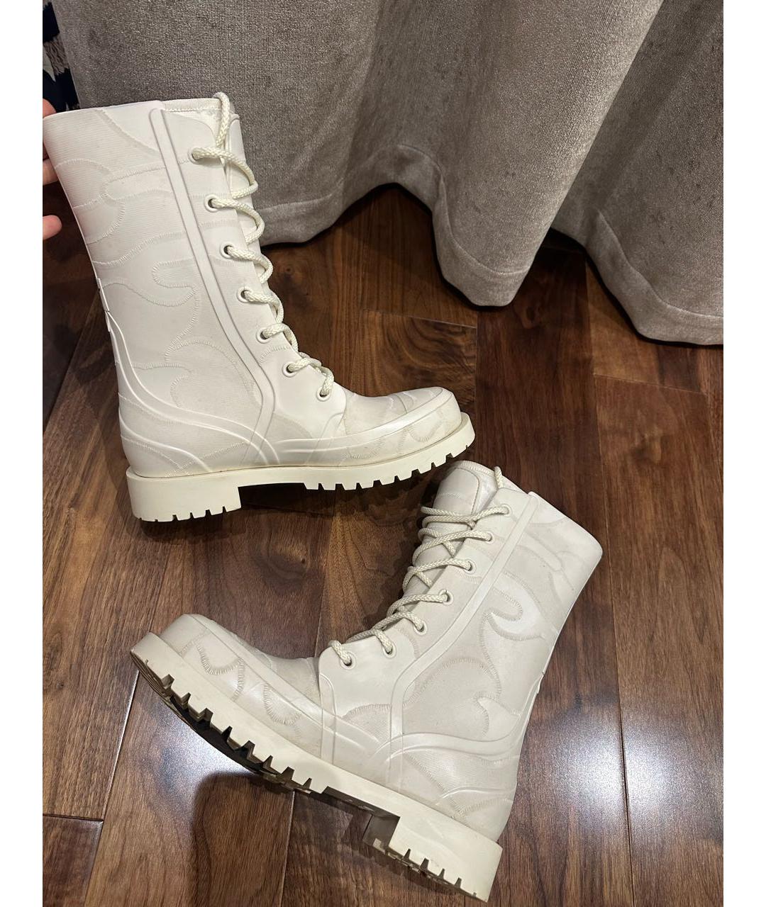 CHRISTIAN DIOR Бежевые резиновые сапоги, фото 3