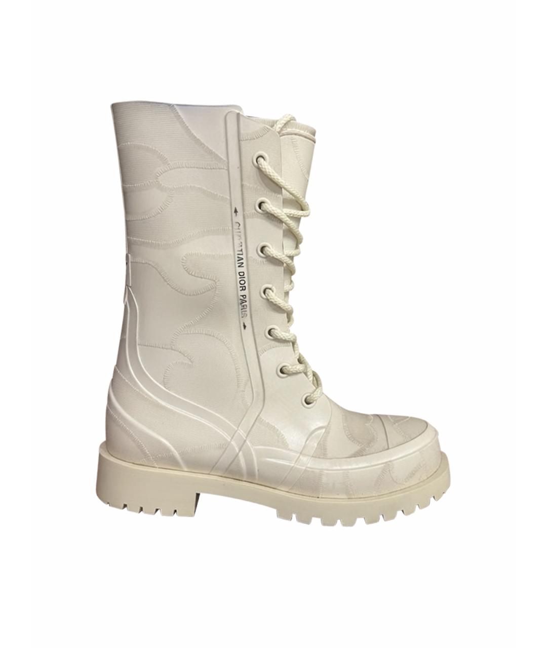 CHRISTIAN DIOR Бежевые резиновые сапоги, фото 9