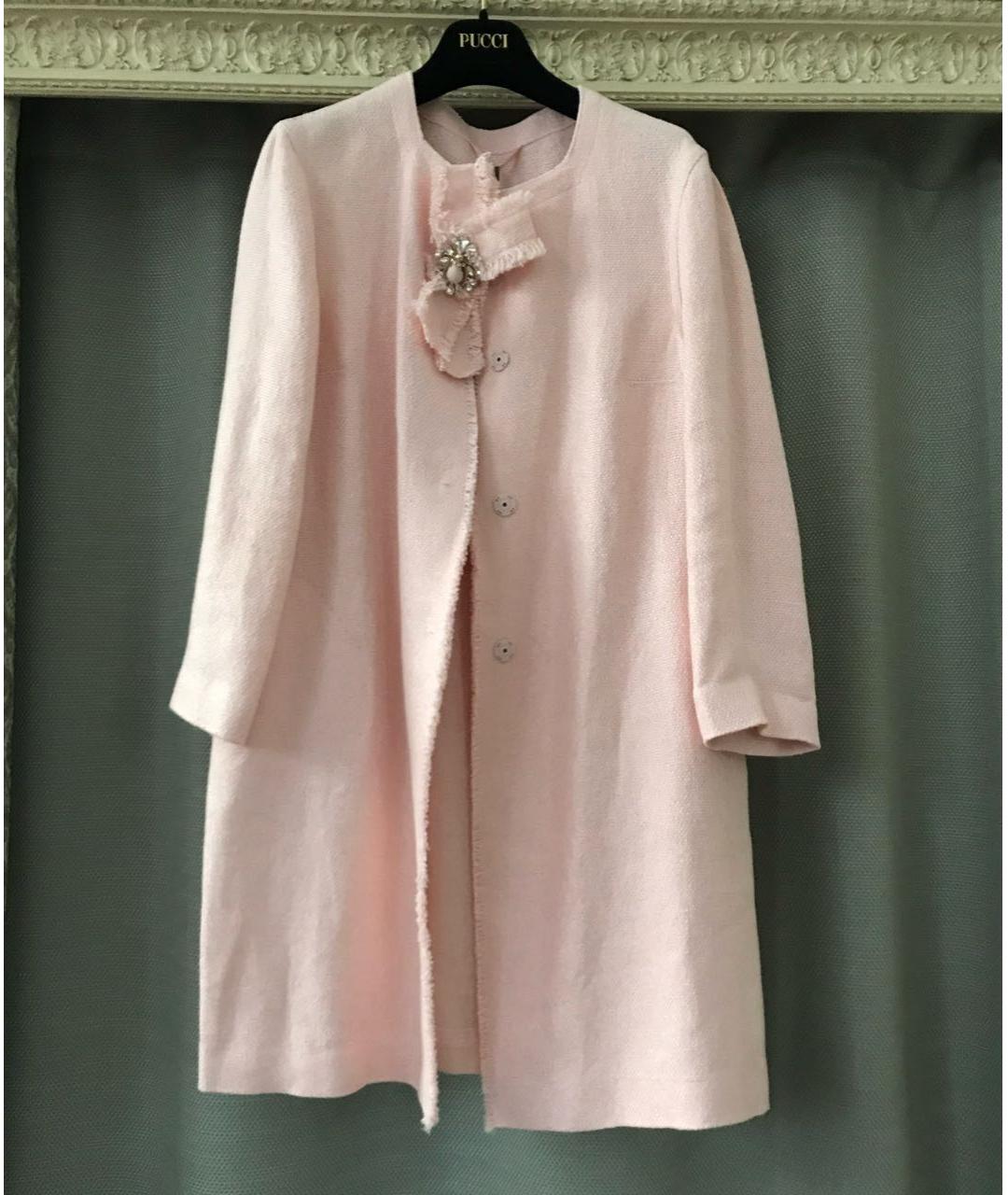 ERMANNO SCERVINO Розовое льняное пальто, фото 6