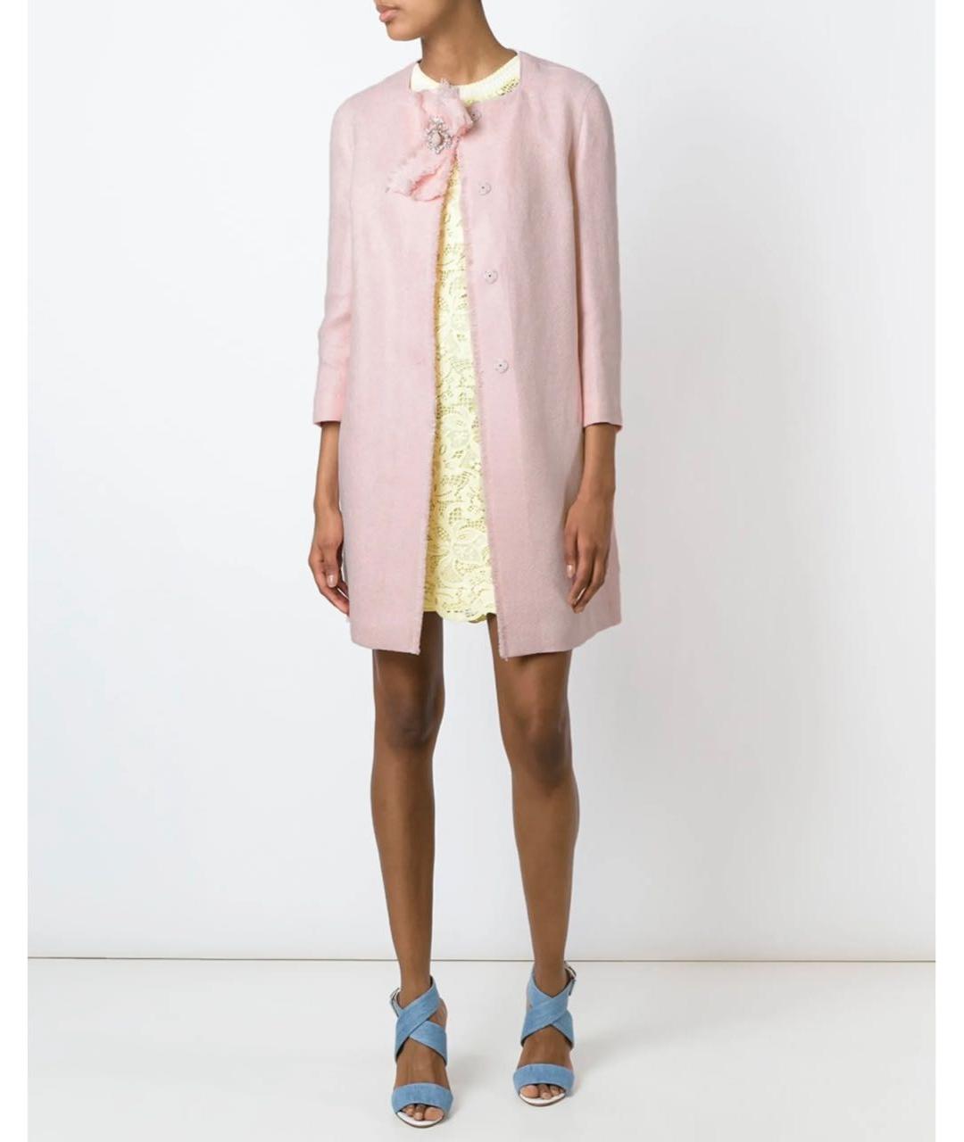 ERMANNO SCERVINO Розовое льняное пальто, фото 5