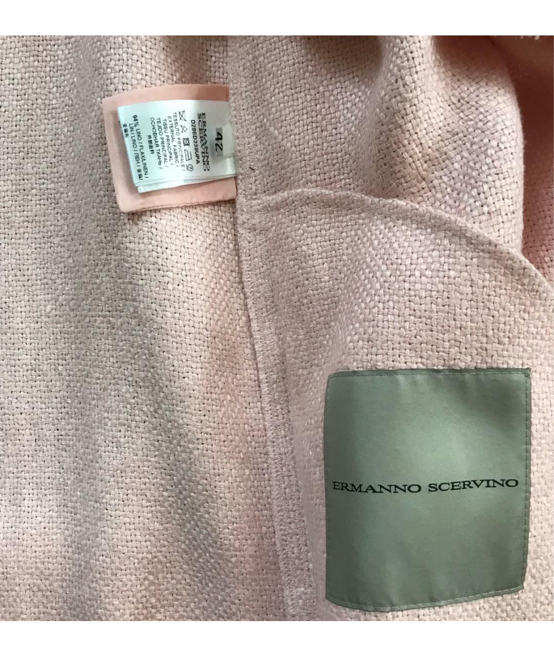 ERMANNO SCERVINO Розовое льняное пальто, фото 8