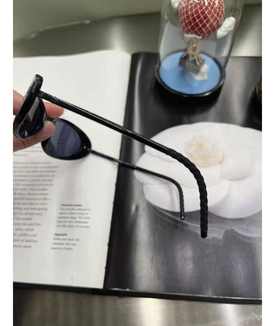 CHANEL Черные пластиковые солнцезащитные очки, фото 3