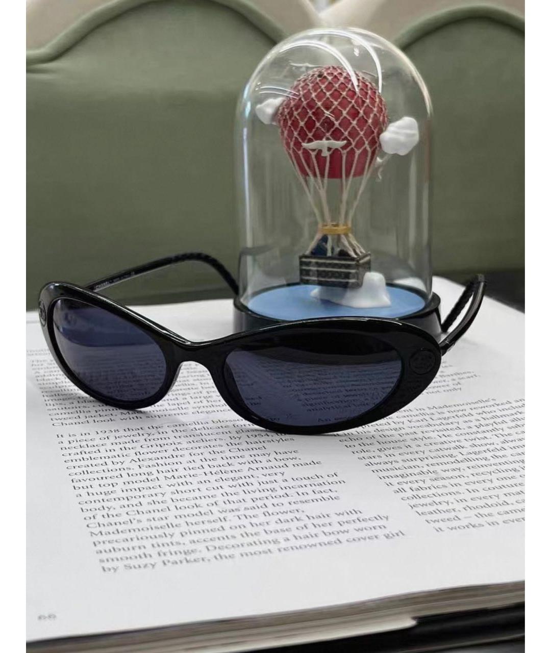 CHANEL Черные пластиковые солнцезащитные очки, фото 9