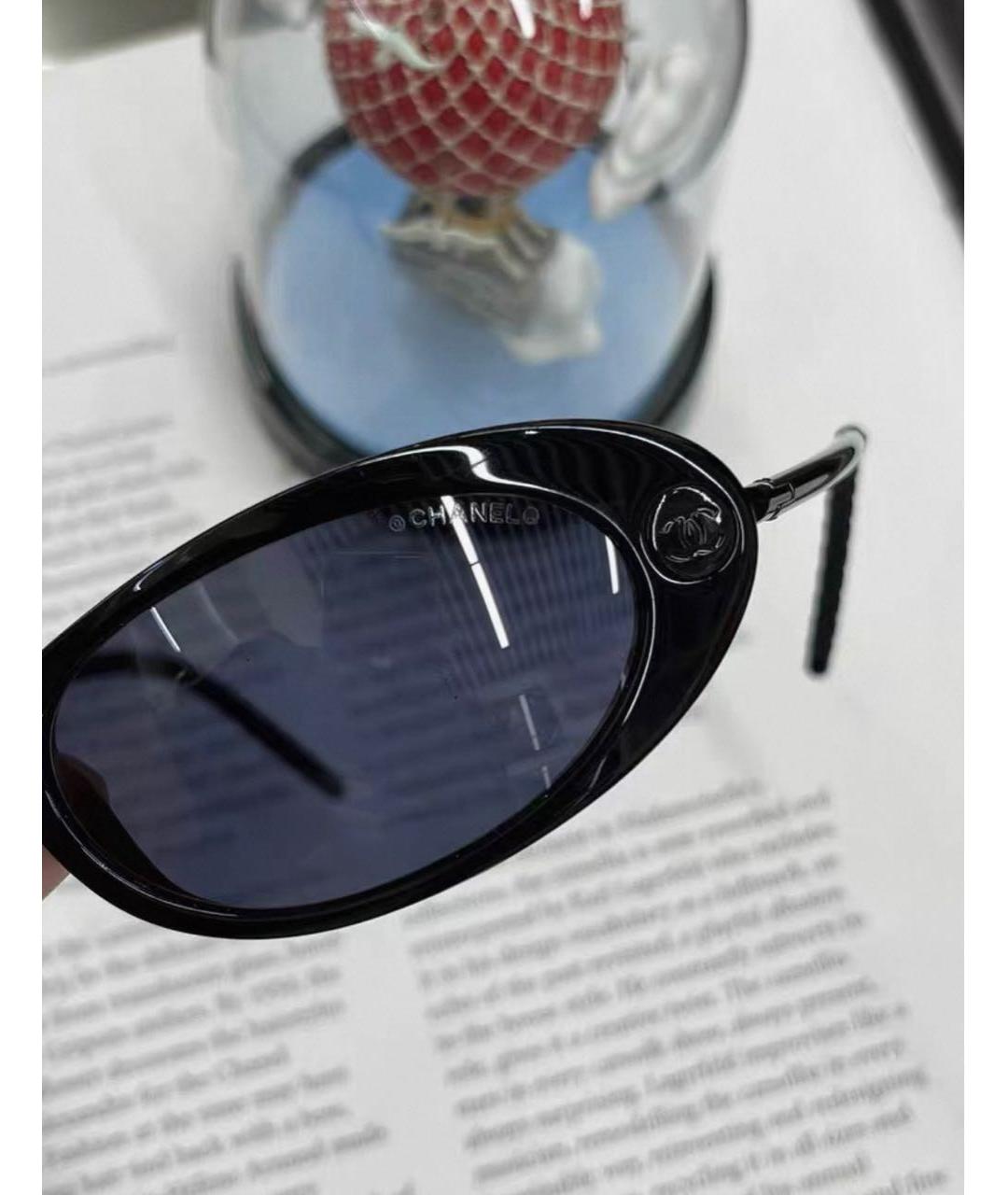 CHANEL Черные пластиковые солнцезащитные очки, фото 4