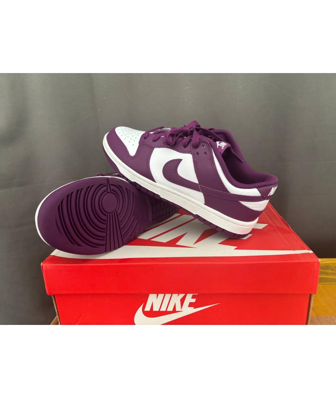 NIKE Бордовые кожаные кроссовки, фото 3