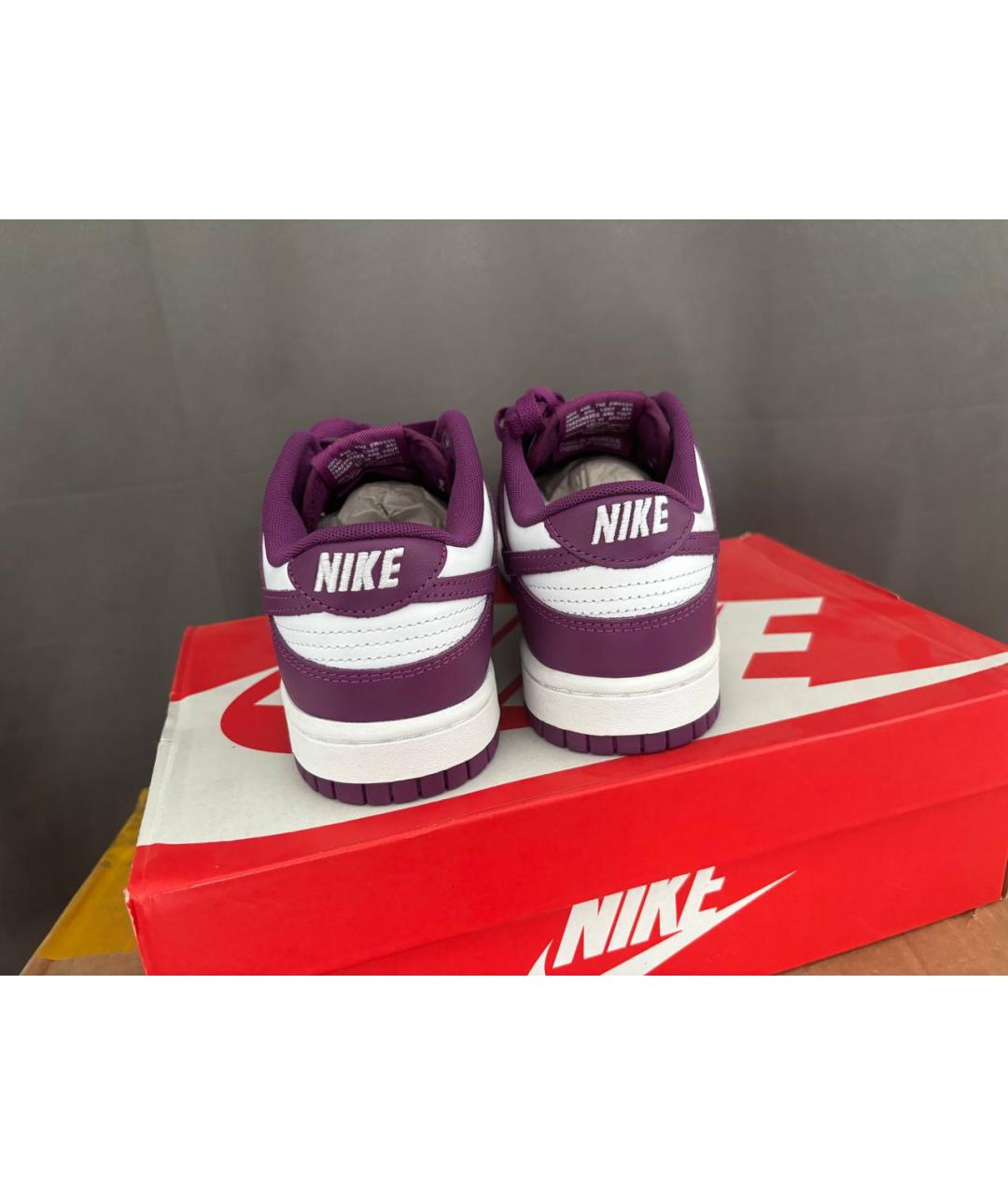 NIKE Бордовые кожаные кроссовки, фото 6