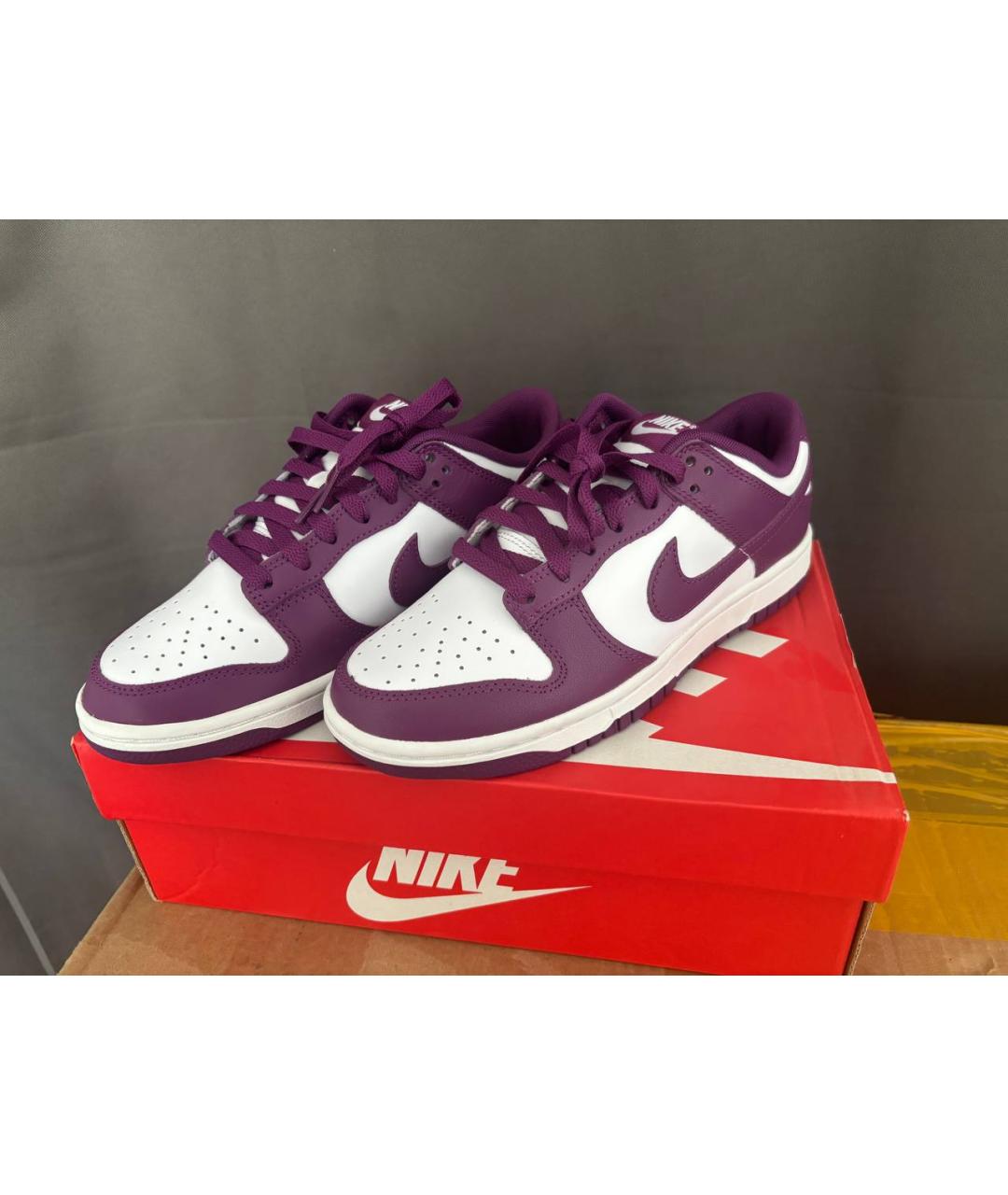 NIKE Бордовые кожаные кроссовки, фото 2