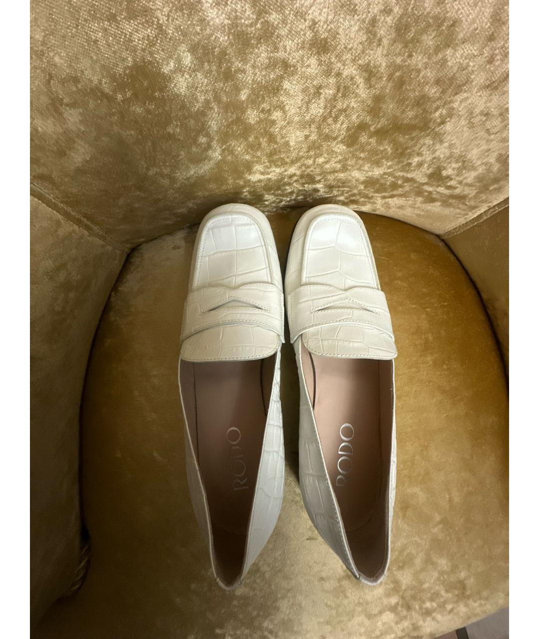 rodo Белые кожаные лоферы, фото 3
