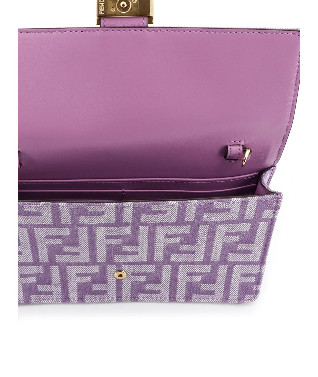 FENDI Фиолетовая тканевая сумка через плечо, фото 4