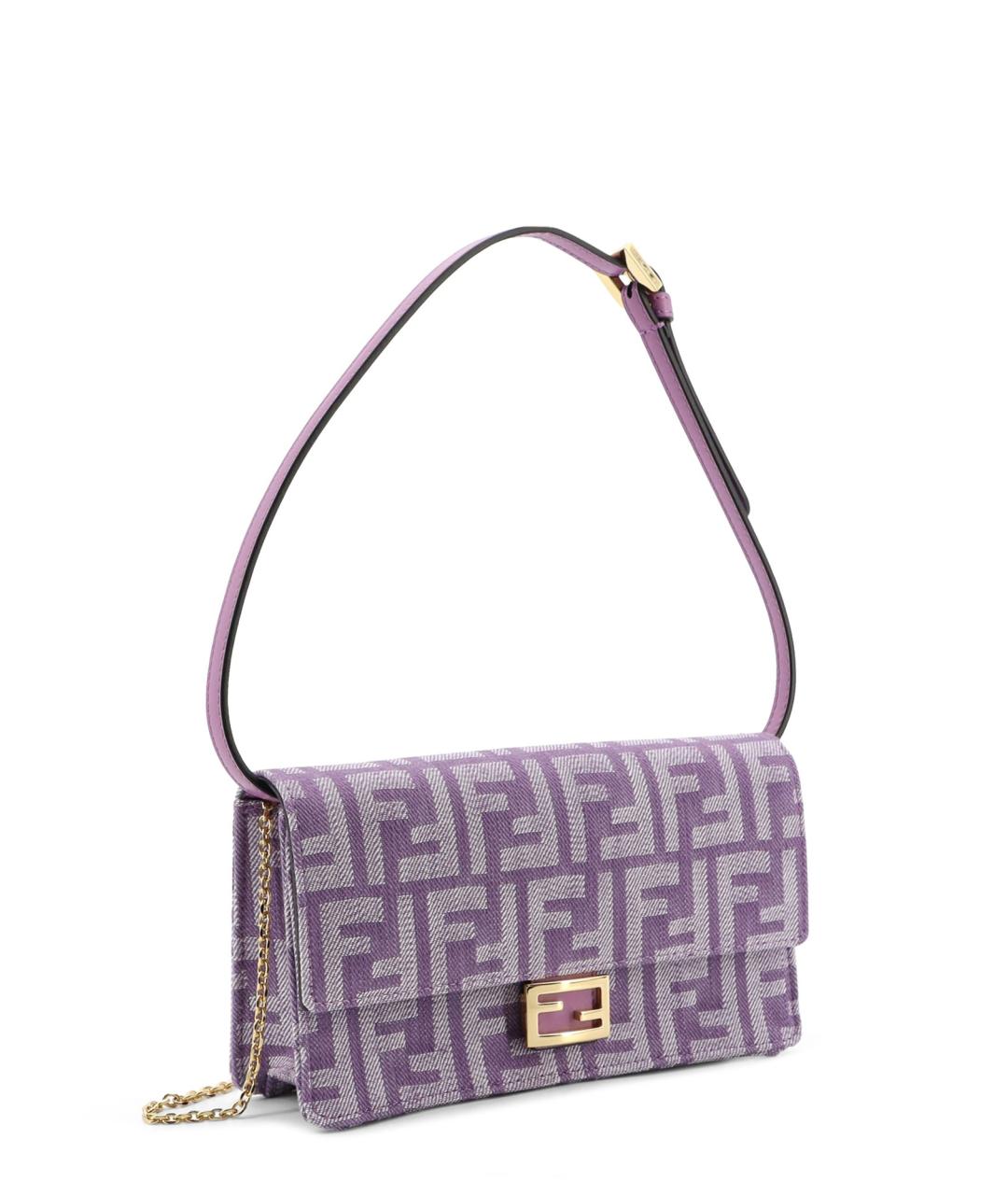 FENDI Фиолетовая тканевая сумка через плечо, фото 3