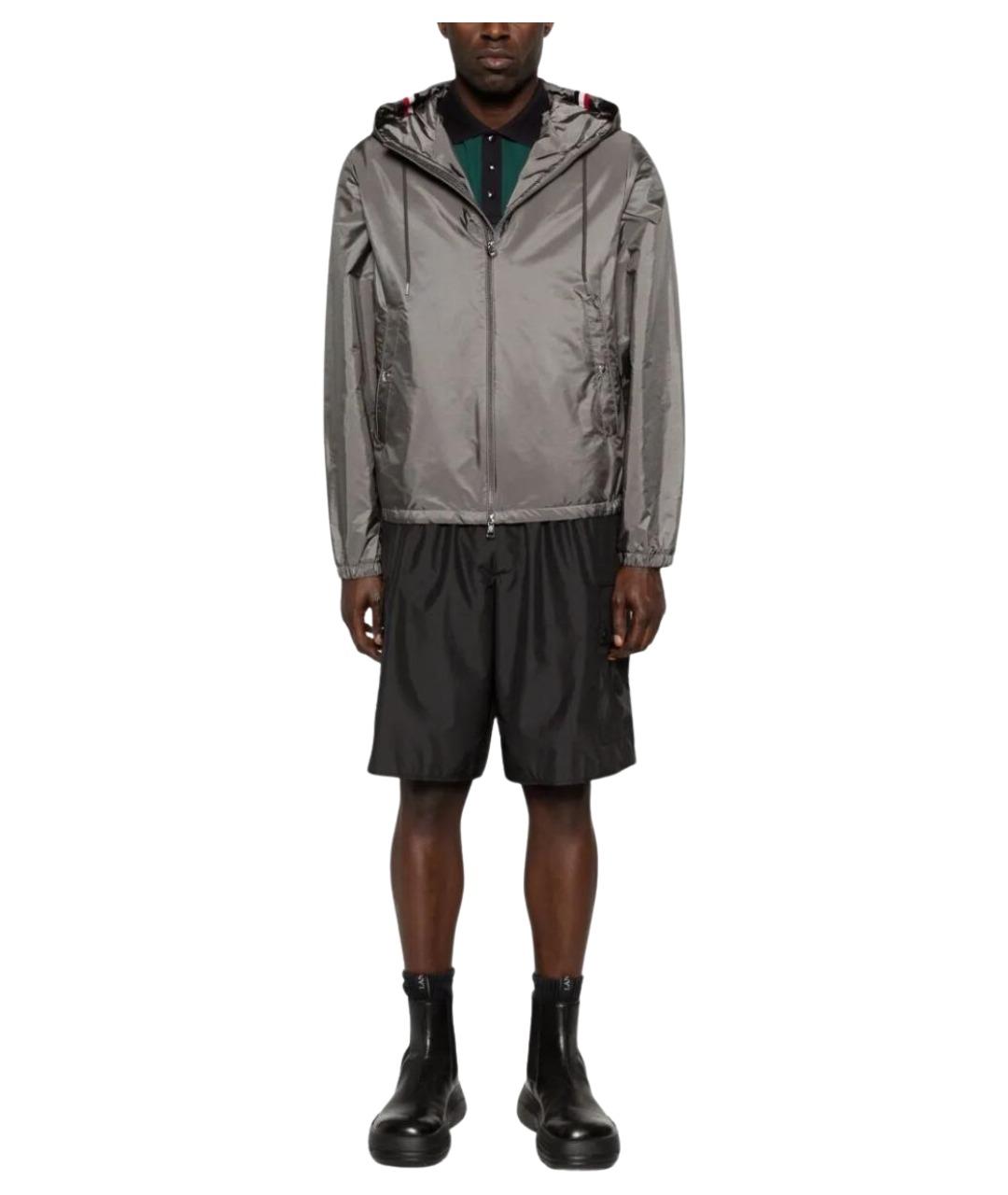 MONCLER Серая полиамидовая куртка, фото 2