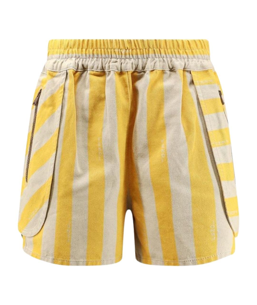 FENDI Желтые хлопковые шорты, фото 1