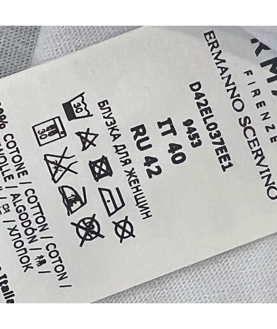 ERMANNO FIRENZE Белая хлопковая футболка, фото 3