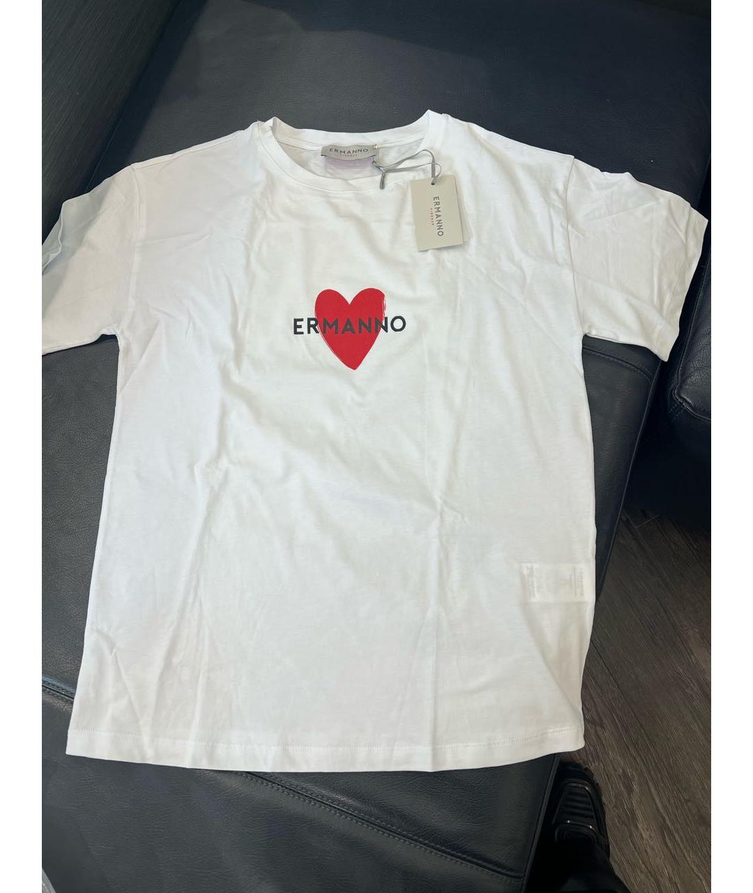 ERMANNO FIRENZE Белая хлопковая футболка, фото 4