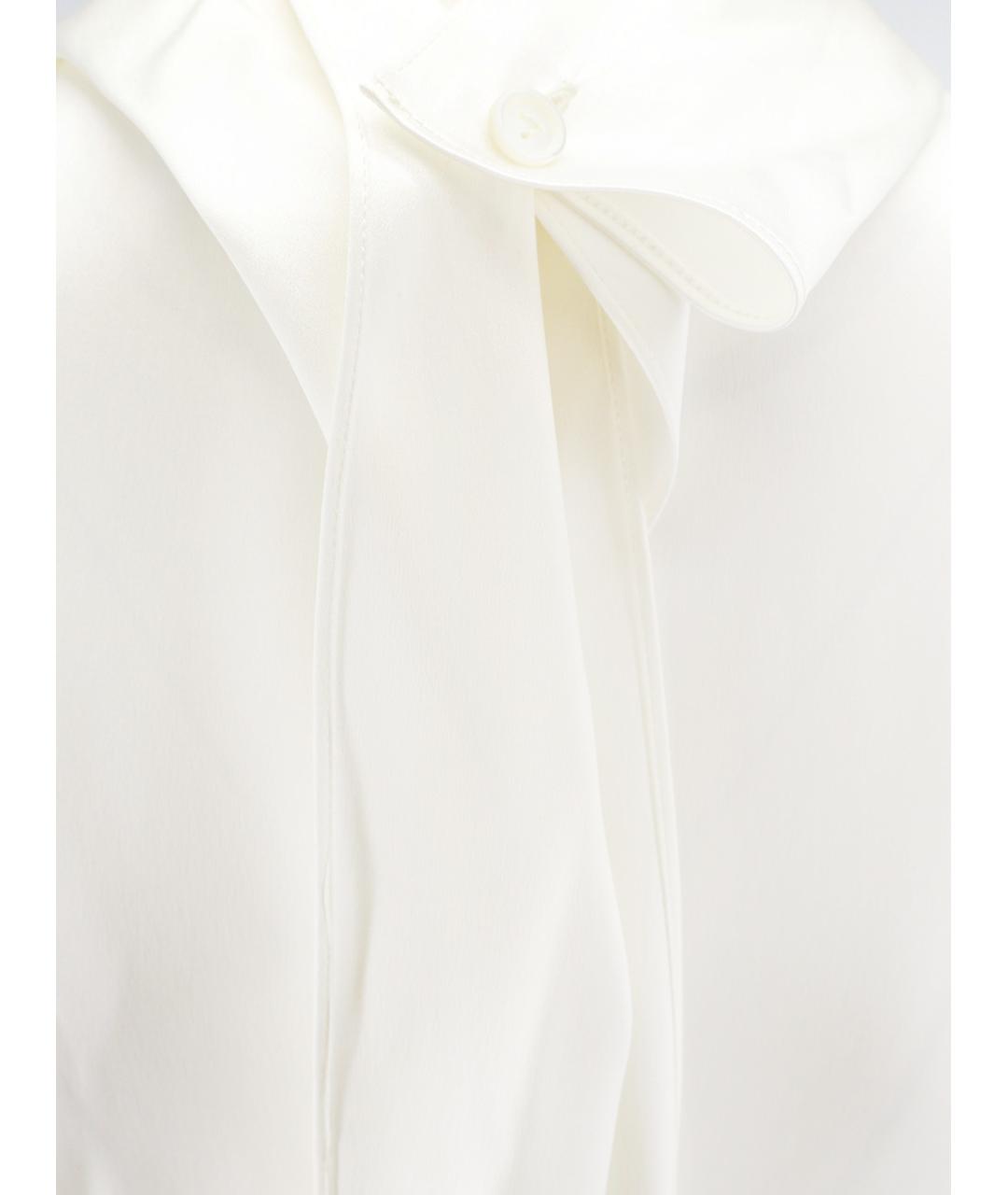BOTTEGA VENETA Белая шелковая блузы, фото 3