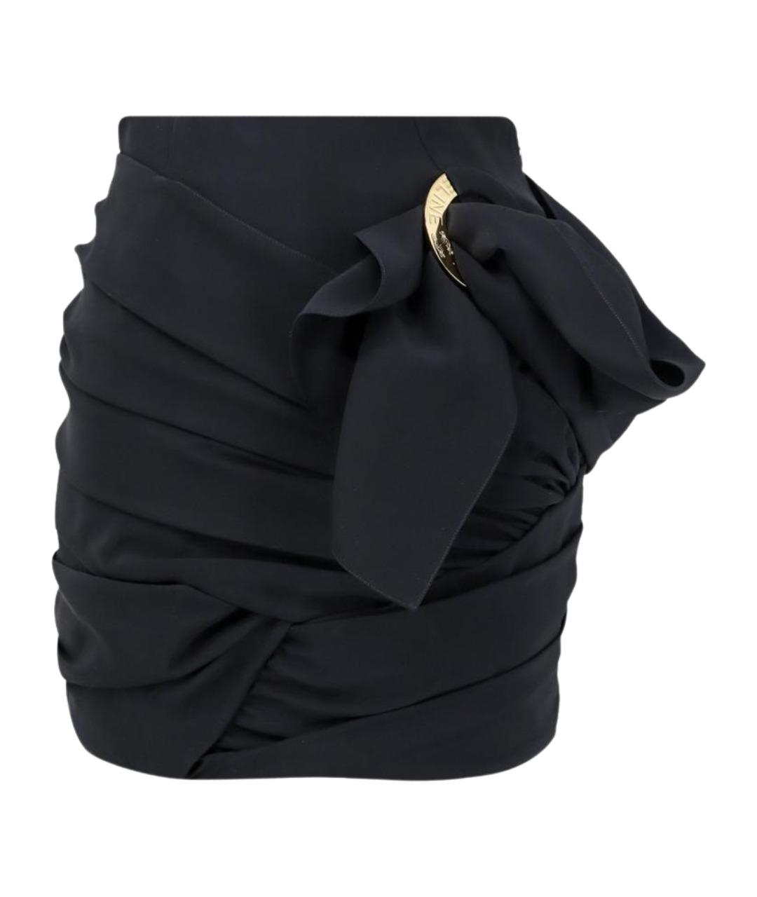 CELINE Черная вискозная юбка мини, фото 1