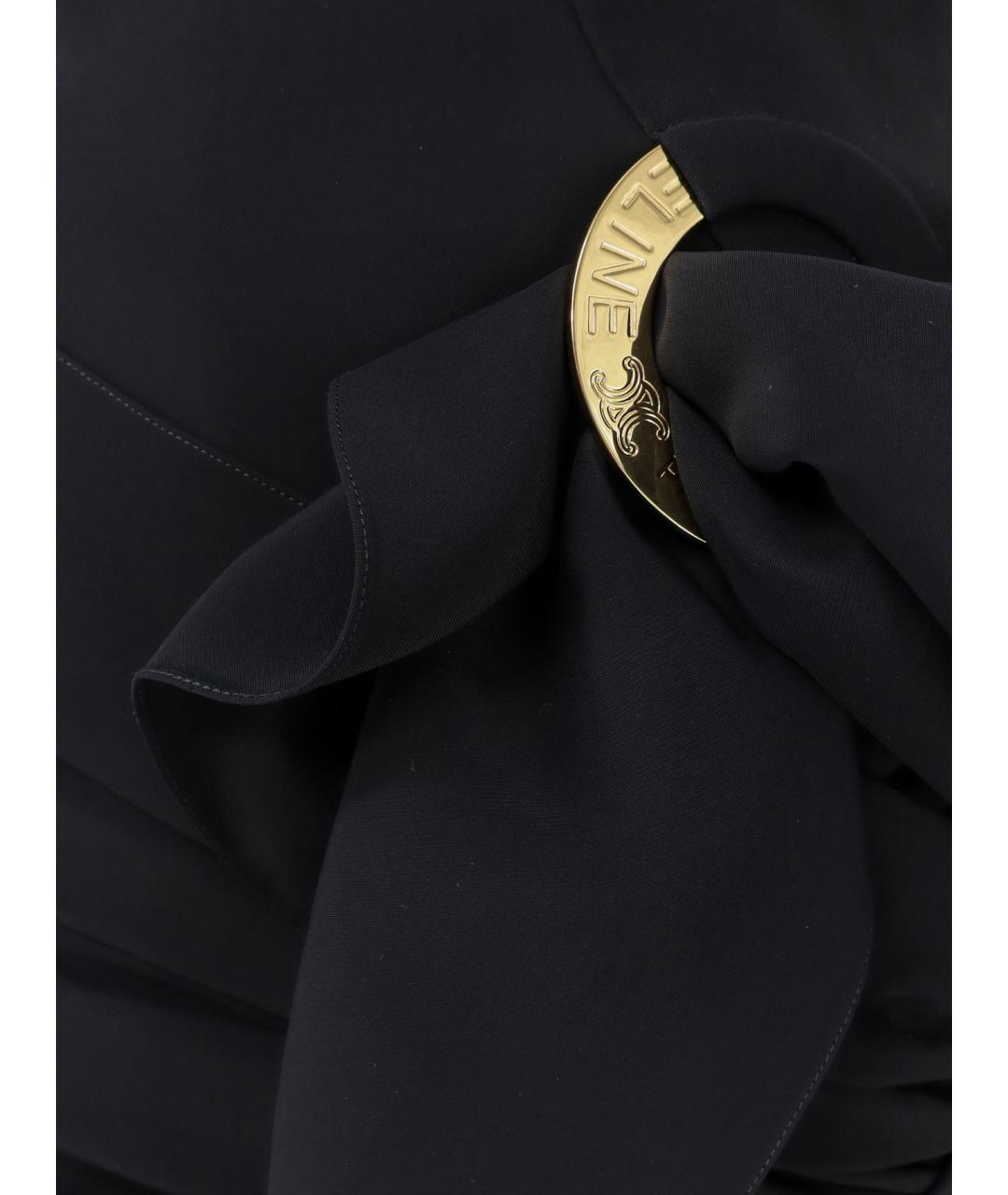 CELINE Черная вискозная юбка мини, фото 3