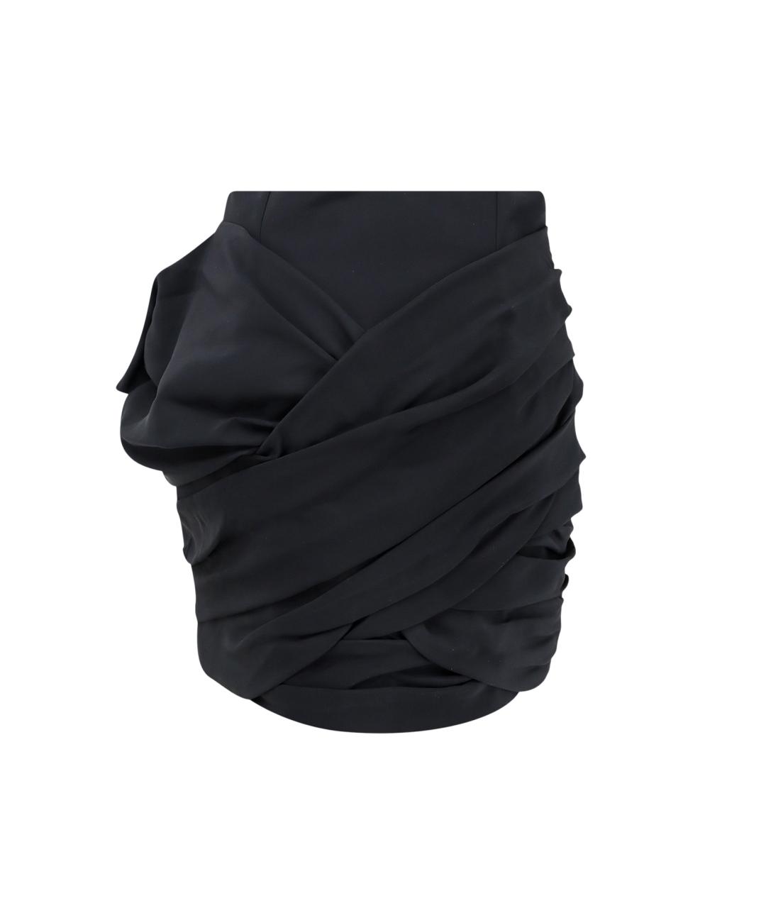 CELINE Черная вискозная юбка мини, фото 2