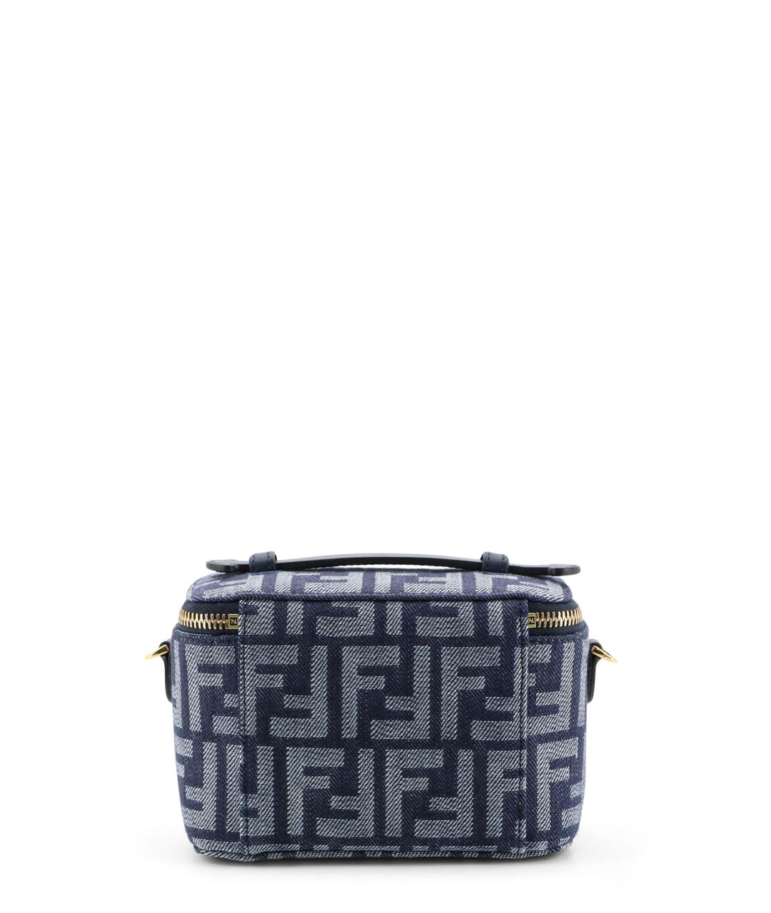 FENDI Синяя тканевая сумка с короткими ручками, фото 2