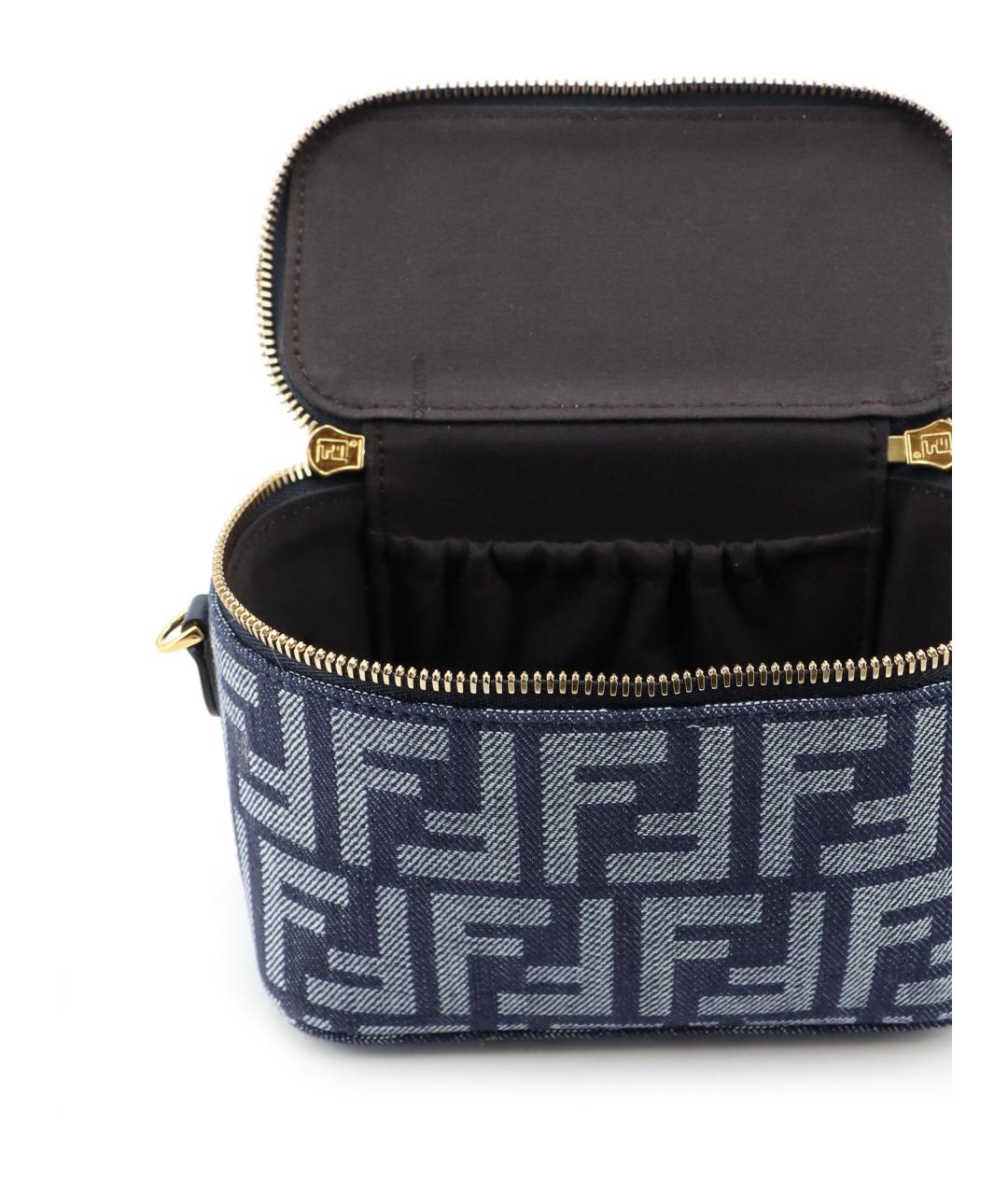 FENDI Синяя тканевая сумка с короткими ручками, фото 4