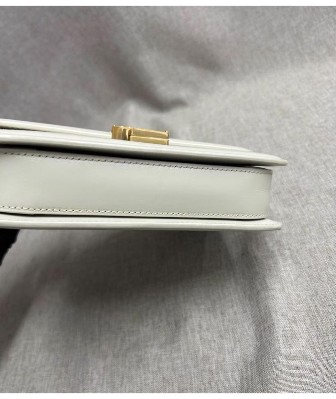 SAINT LAURENT Белая кожаная сумка через плечо, фото 6