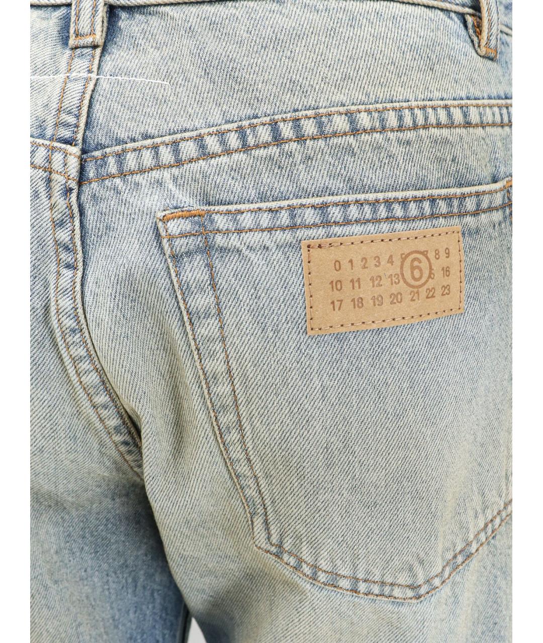 MM6 MAISON MARGIELA Голубые хлопковые прямые джинсы, фото 3