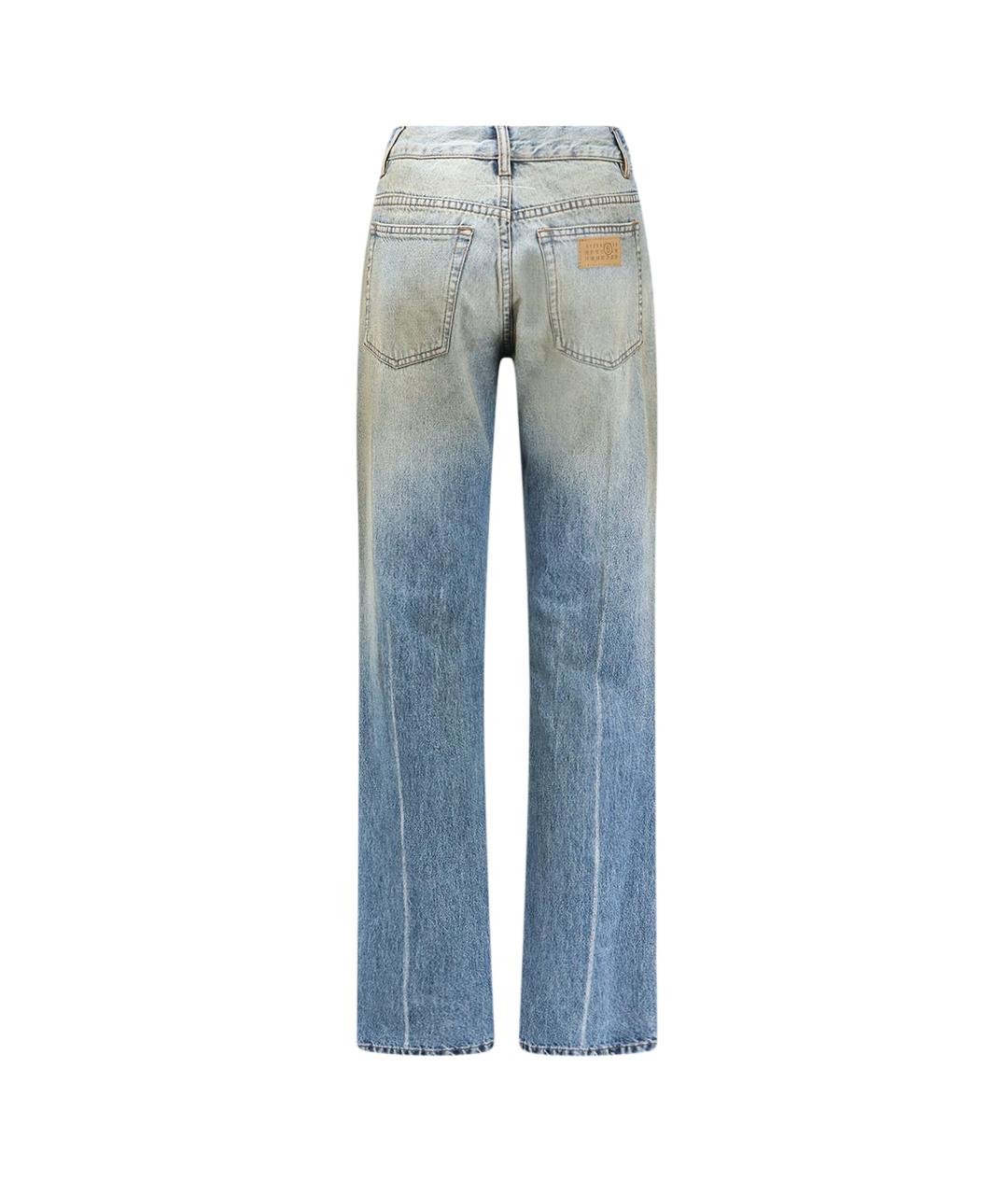 MM6 MAISON MARGIELA Голубые хлопковые прямые джинсы, фото 2