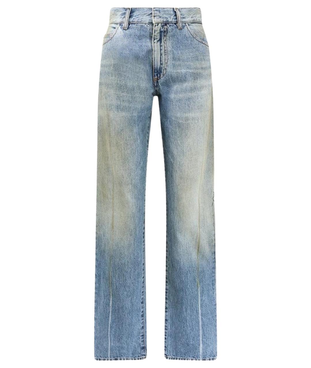 MM6 MAISON MARGIELA Голубые хлопковые прямые джинсы, фото 1