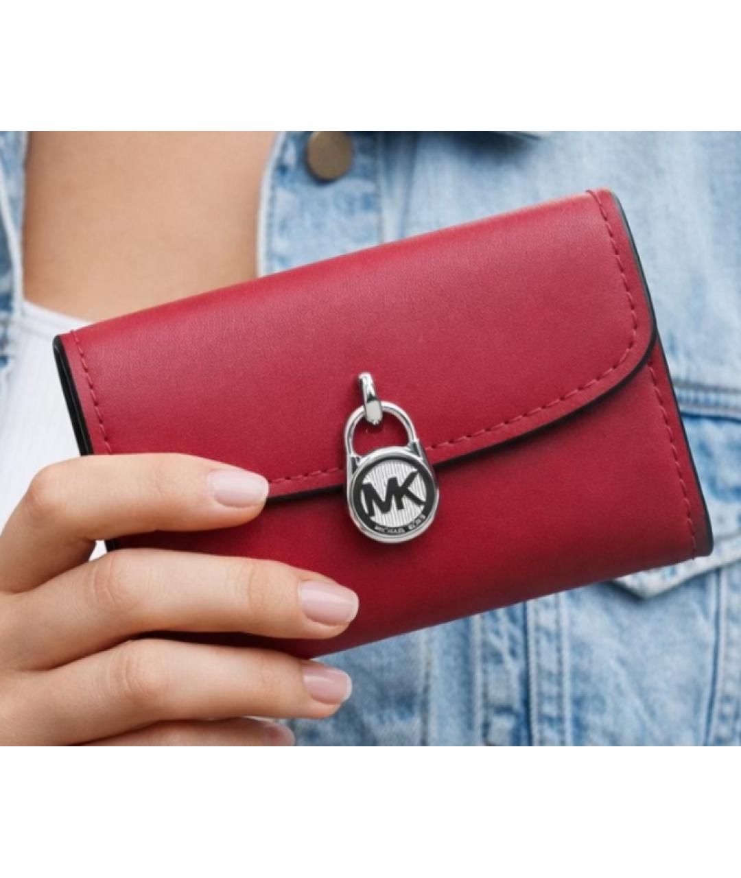 MICHAEL KORS Красный кожаный кардхолдер, фото 5