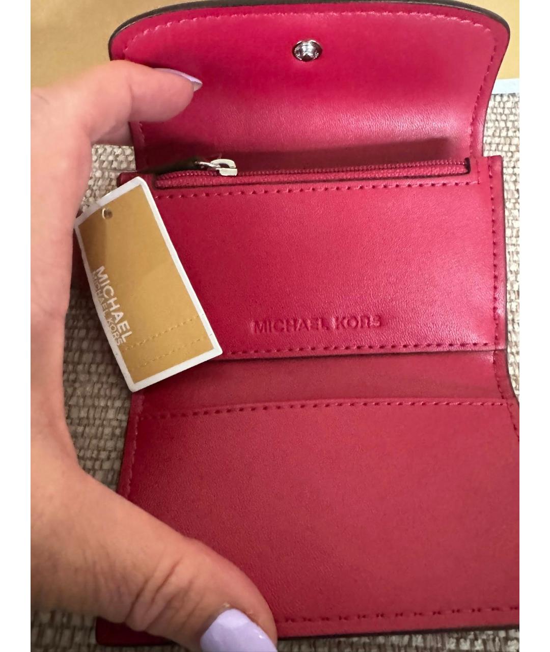 MICHAEL KORS Красный кожаный кардхолдер, фото 4