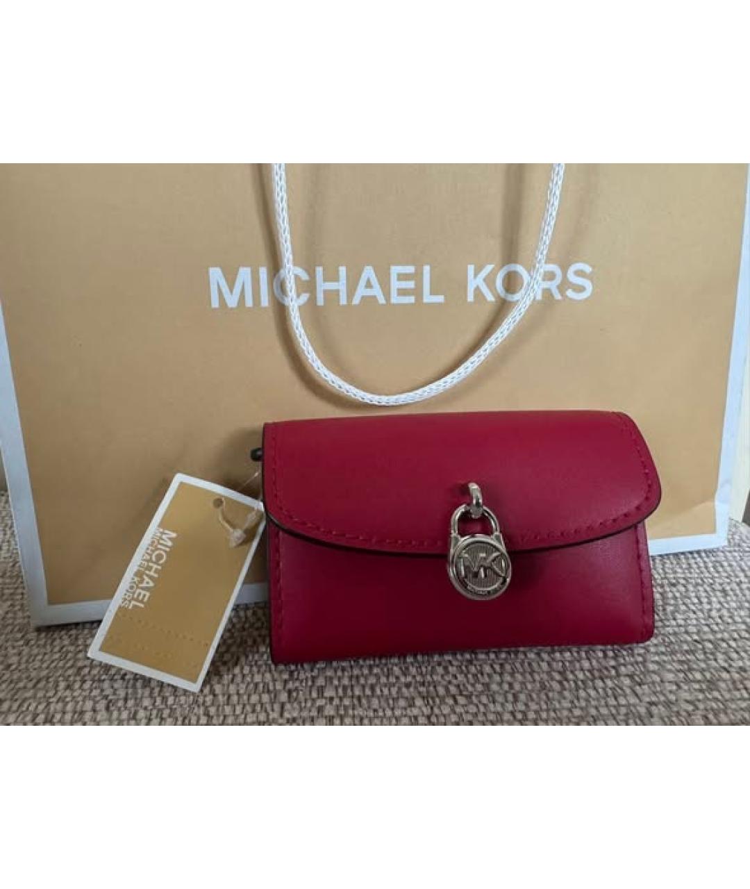 MICHAEL KORS Красный кожаный кардхолдер, фото 2