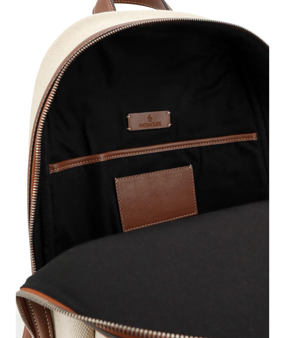 MONCLER Бежевый тканевый рюкзак, фото 4