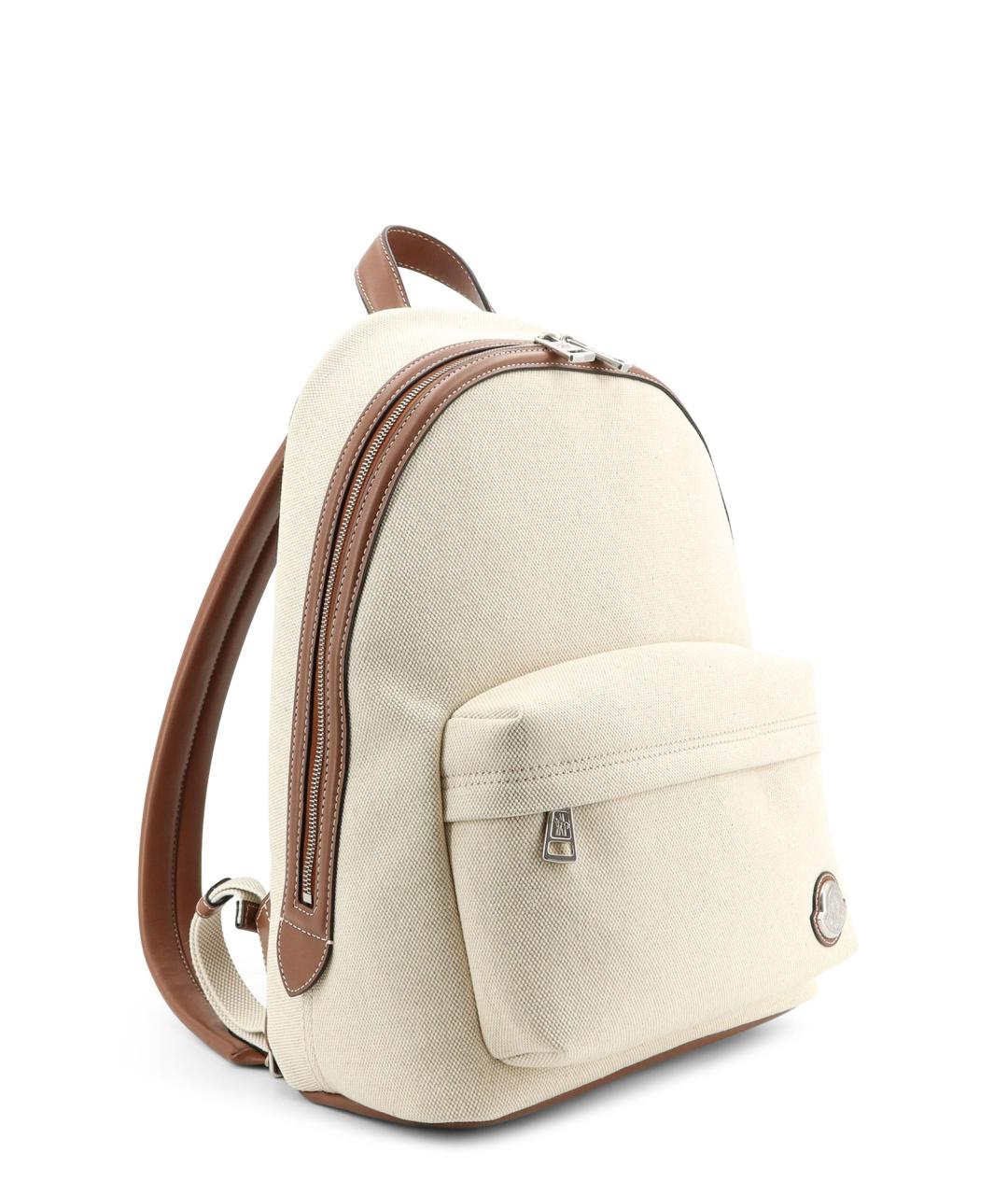 MONCLER Бежевый тканевый рюкзак, фото 3