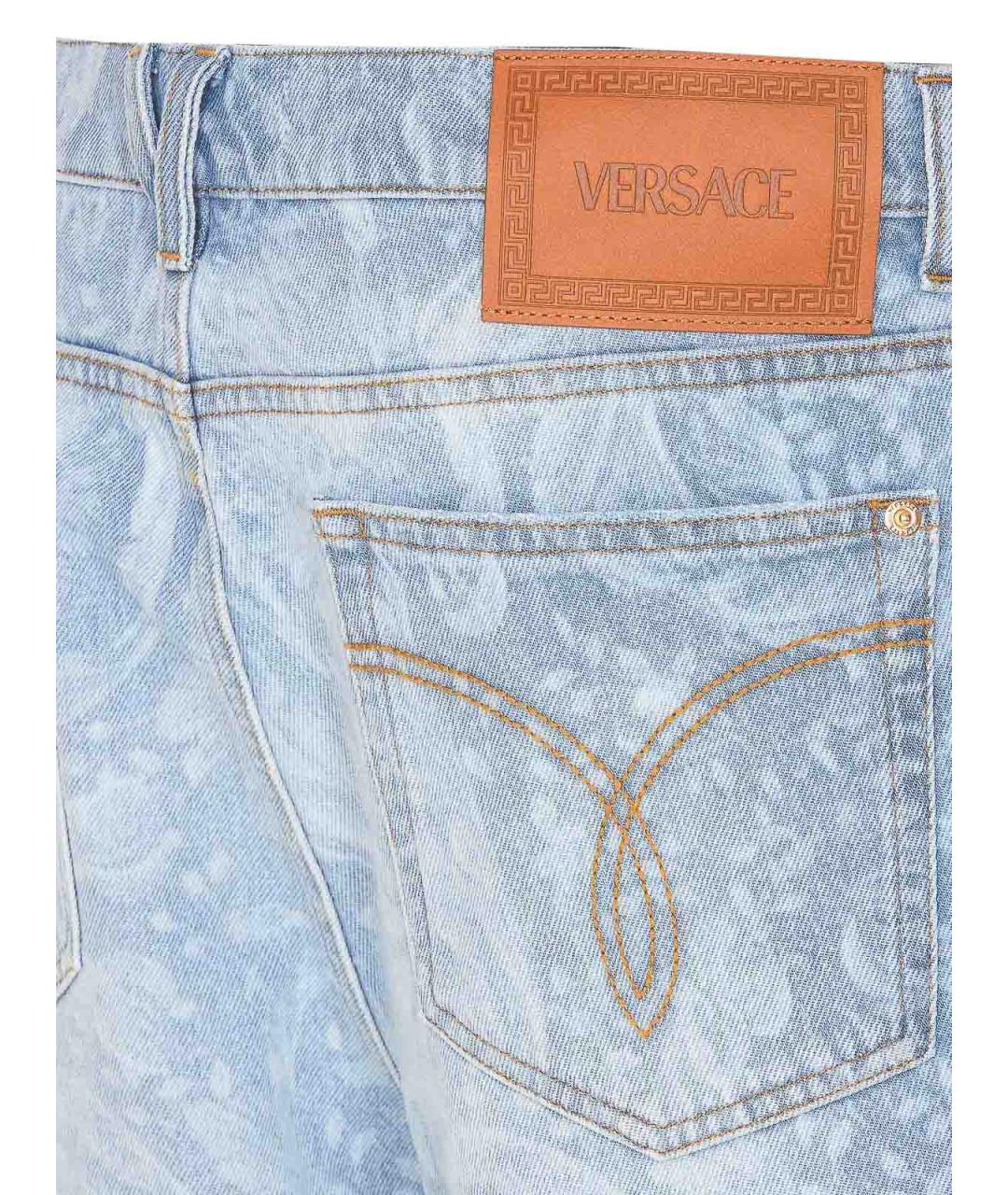 VERSACE Голубые хлопковые шорты, фото 3