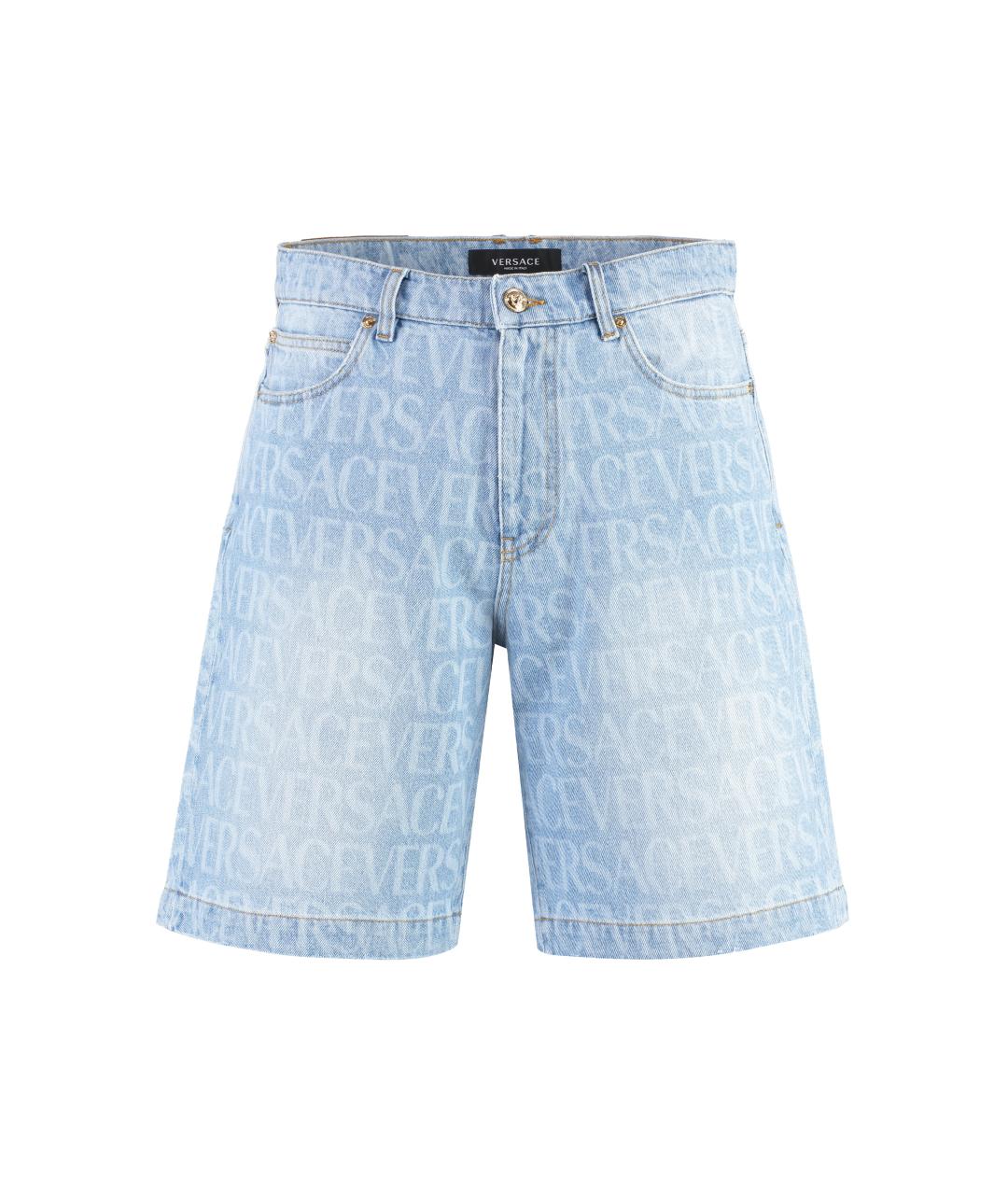 VERSACE Голубые хлопковые шорты, фото 1