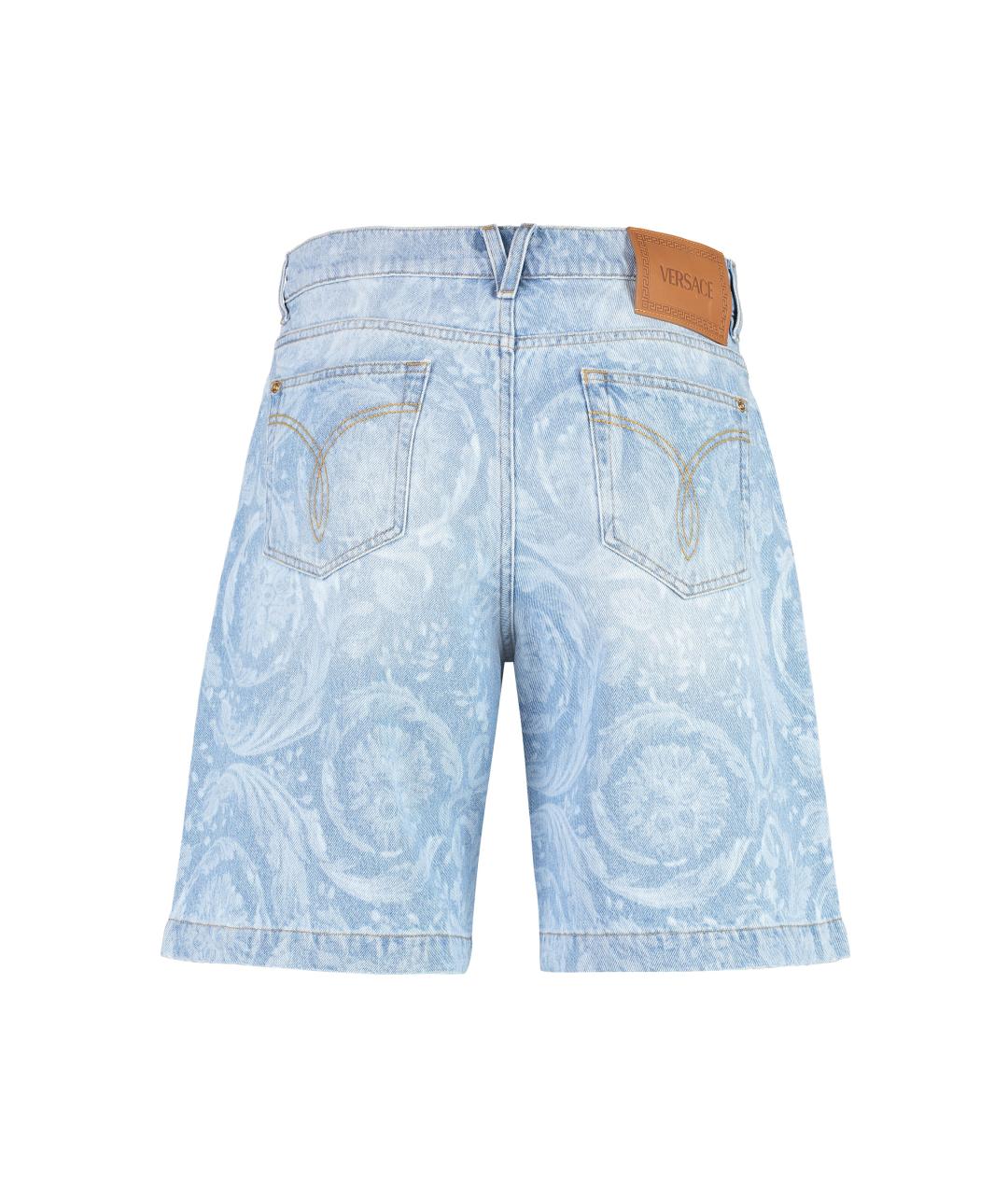VERSACE Голубые хлопковые шорты, фото 2