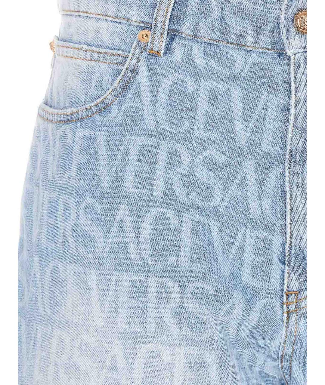 VERSACE Голубые хлопковые шорты, фото 4