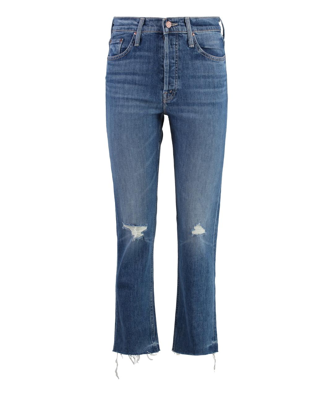 MOTHER Синие хлопковые прямые джинсы, фото 1