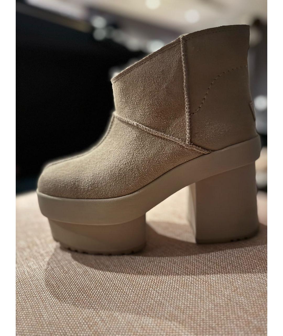 UGG AUSTRALIA Бежевые замшевые ботинки, фото 8