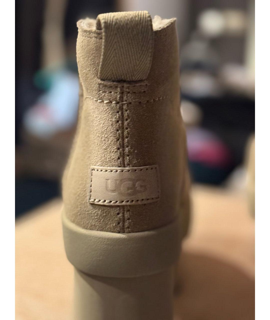 UGG AUSTRALIA Бежевые замшевые ботинки, фото 5