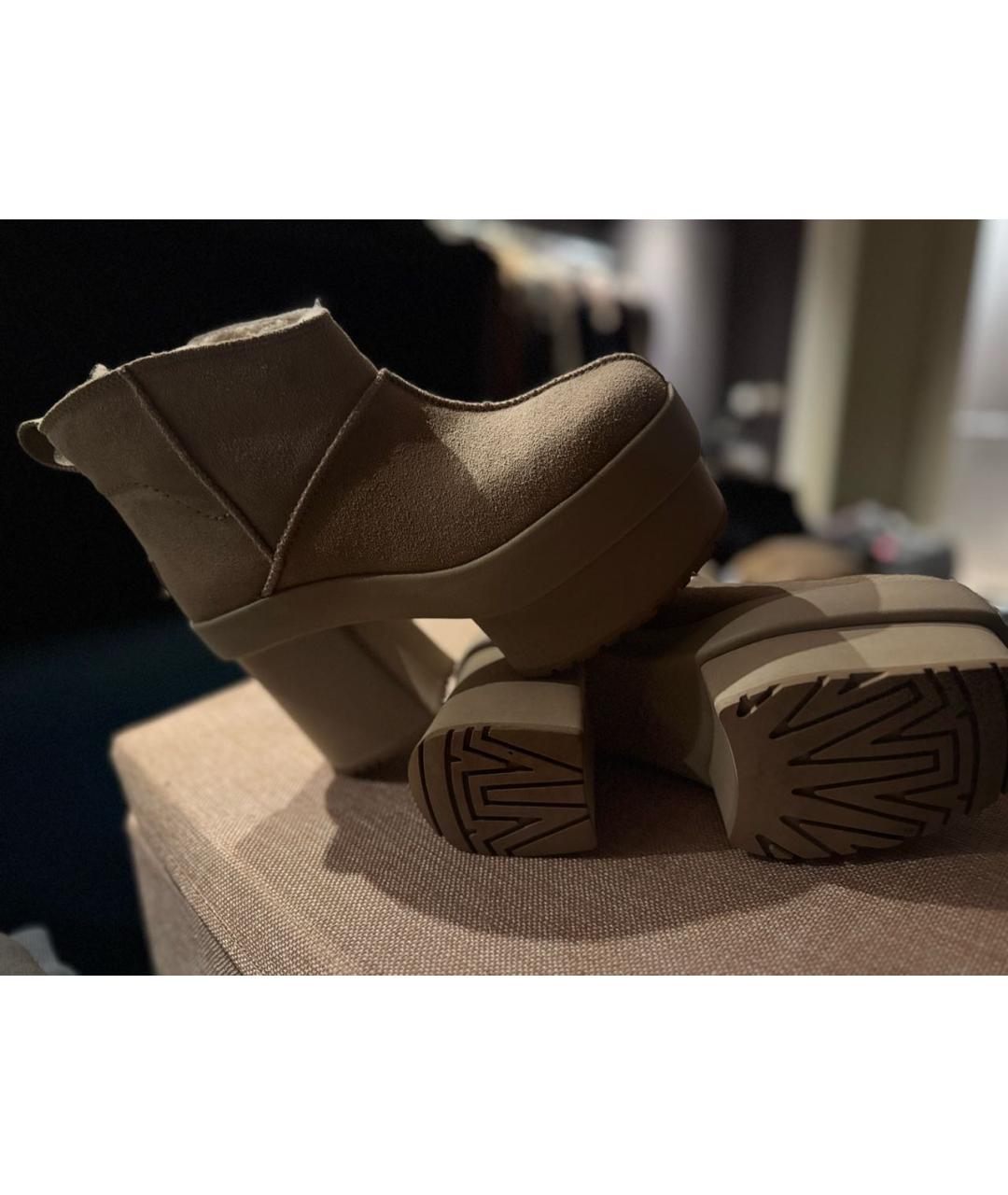 UGG AUSTRALIA Бежевые замшевые ботинки, фото 7