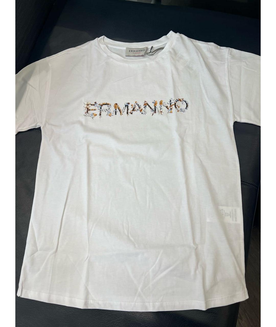 ERMANNO FIRENZE Белый хлопковый джемпер / свитер, фото 4