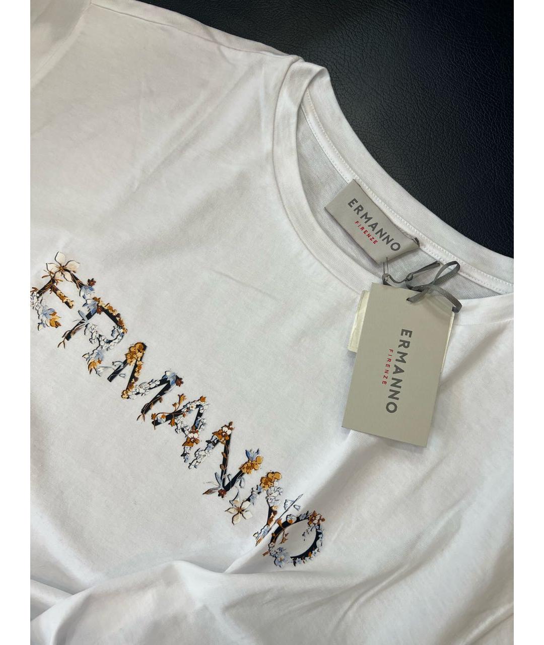 ERMANNO FIRENZE Белый хлопковый джемпер / свитер, фото 2