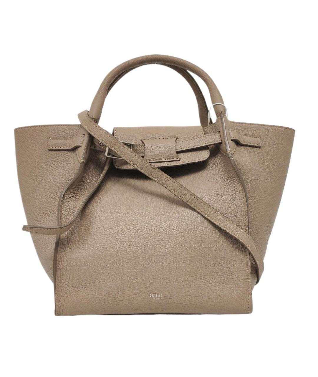 CELINE Бежевая кожаная сумка тоут, фото 7