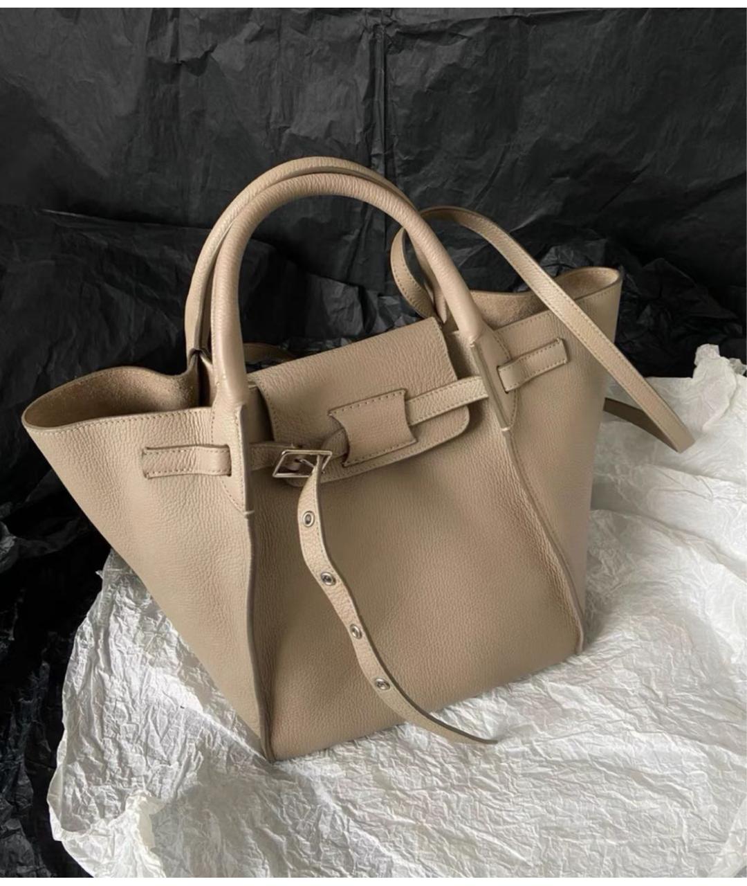 CELINE Бежевая кожаная сумка тоут, фото 2