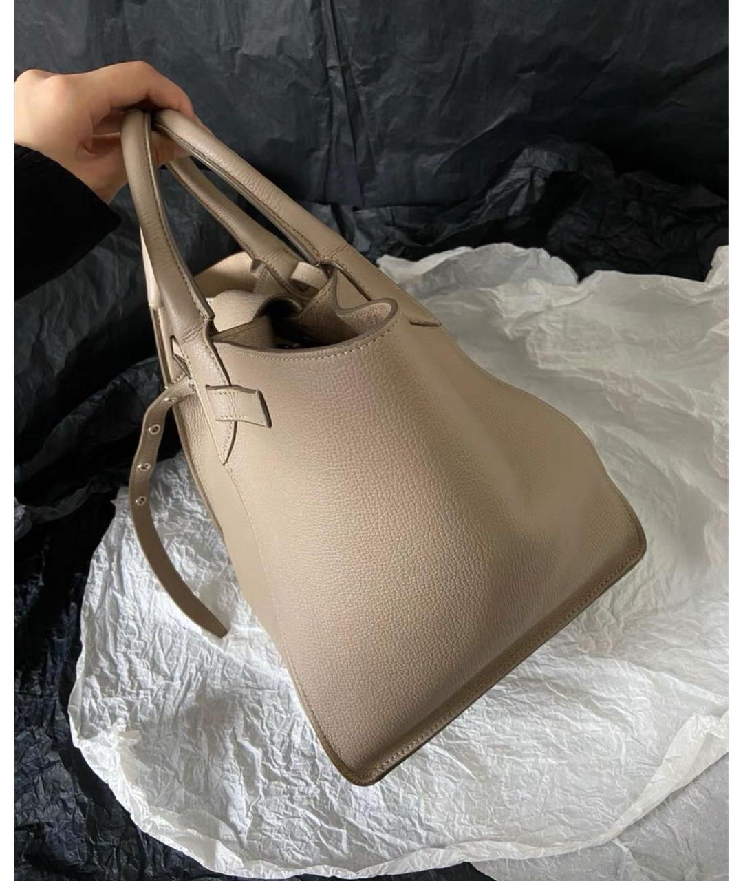 CELINE Бежевая кожаная сумка тоут, фото 5