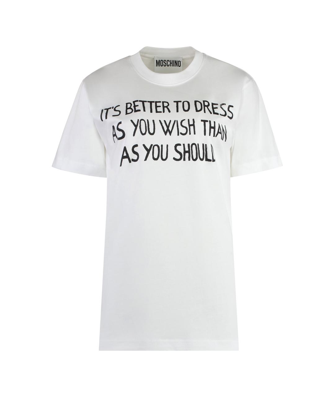 MOSCHINO Белая хлопковая футболка, фото 1